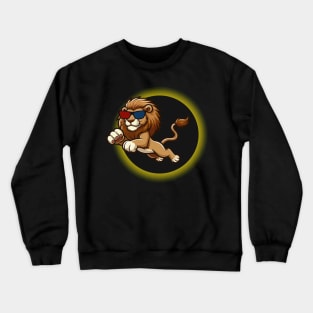 Total solar eclipse. Ring of Fire. Lion Crewneck Sweatshirt